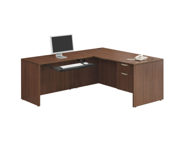 Computer Desk with Return and 3/4 Pedestal