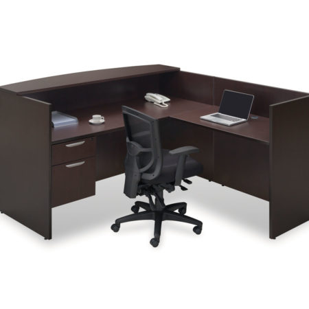 Classic Reception Desk with one 3/4 Pedestal