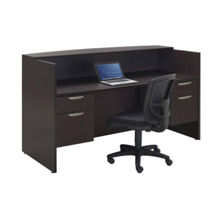 Classic Reception Desk with Two Optional 3/4 Pedestals